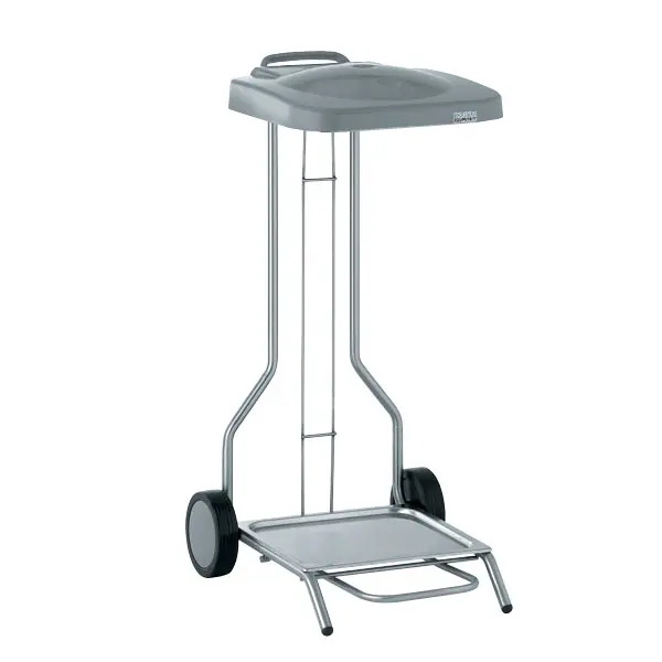 Tournus Mobiler Müllsackhalter mit Pedal-Deckel, für 100/130-Liter-Säcke, Abmessungen 450 x 535 mm Höhe 900 mm