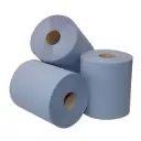 Putzrolle Zentralabwicklung 3-lagig geklebt blau – F&G – 6 Rollen