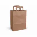 Sac bretelles papier Kraft recyclé, 70gr, 22 x 11 x 28 cm, poignée plate 250PCS – emballage alimentaire