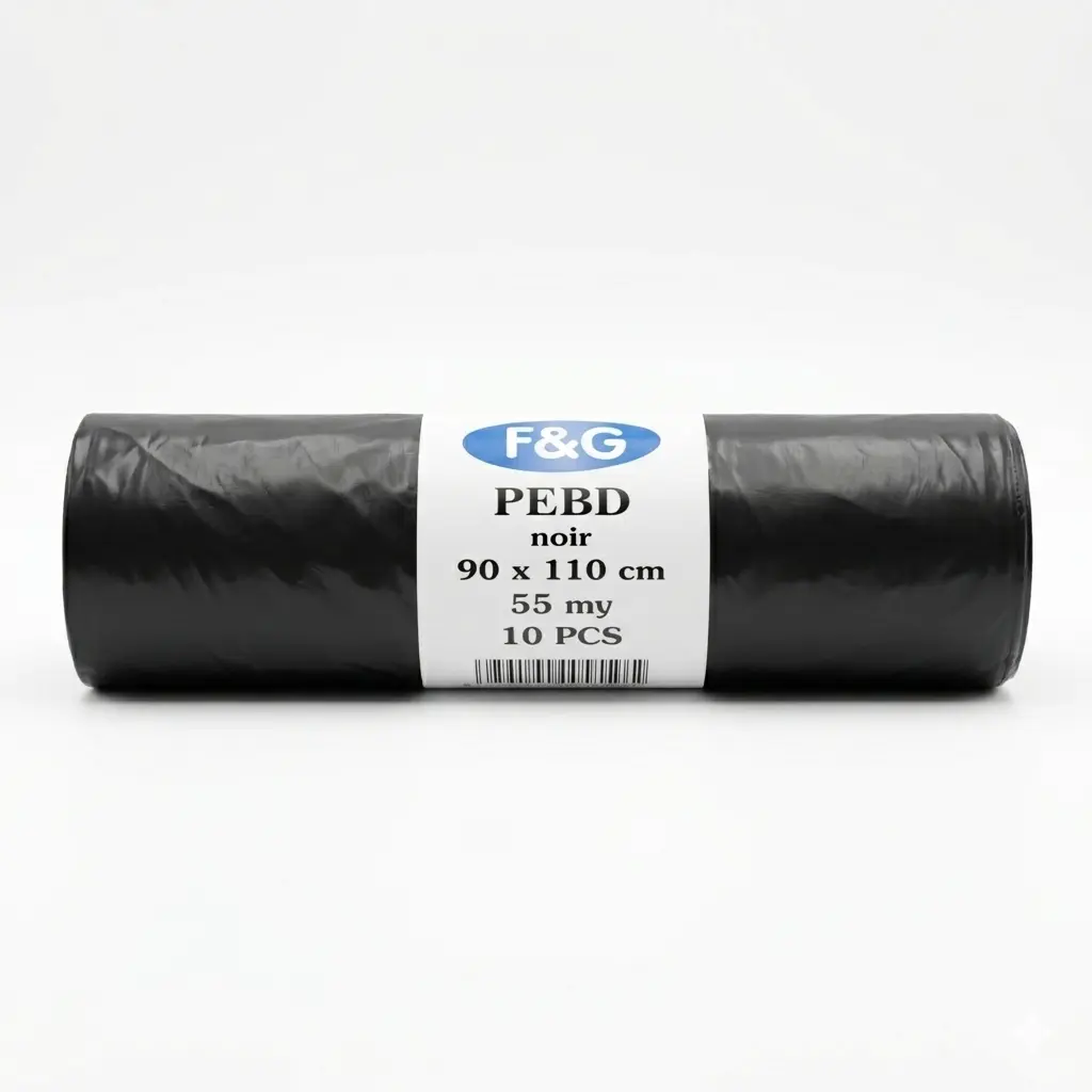 Sacs poubelles noirs 150L 90X110cm PEBD F&G - 55 Microns - 100PCS