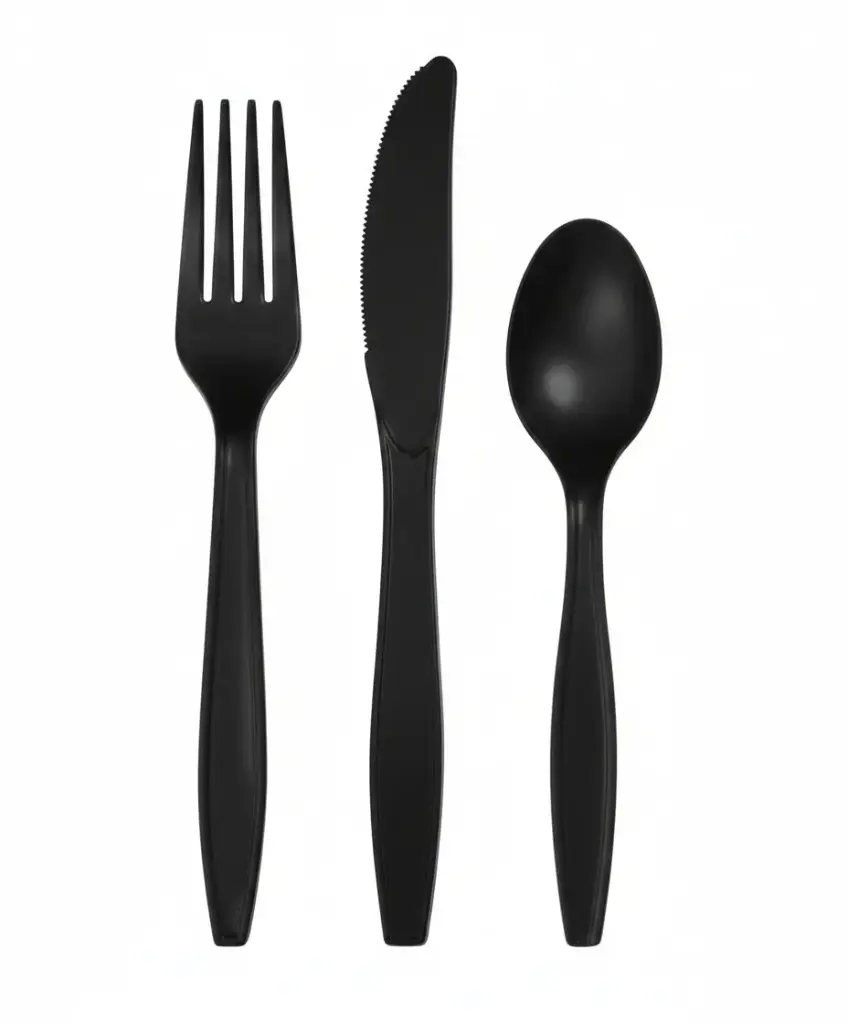 Couteaux noirs réutilisables PP 20x50pcs