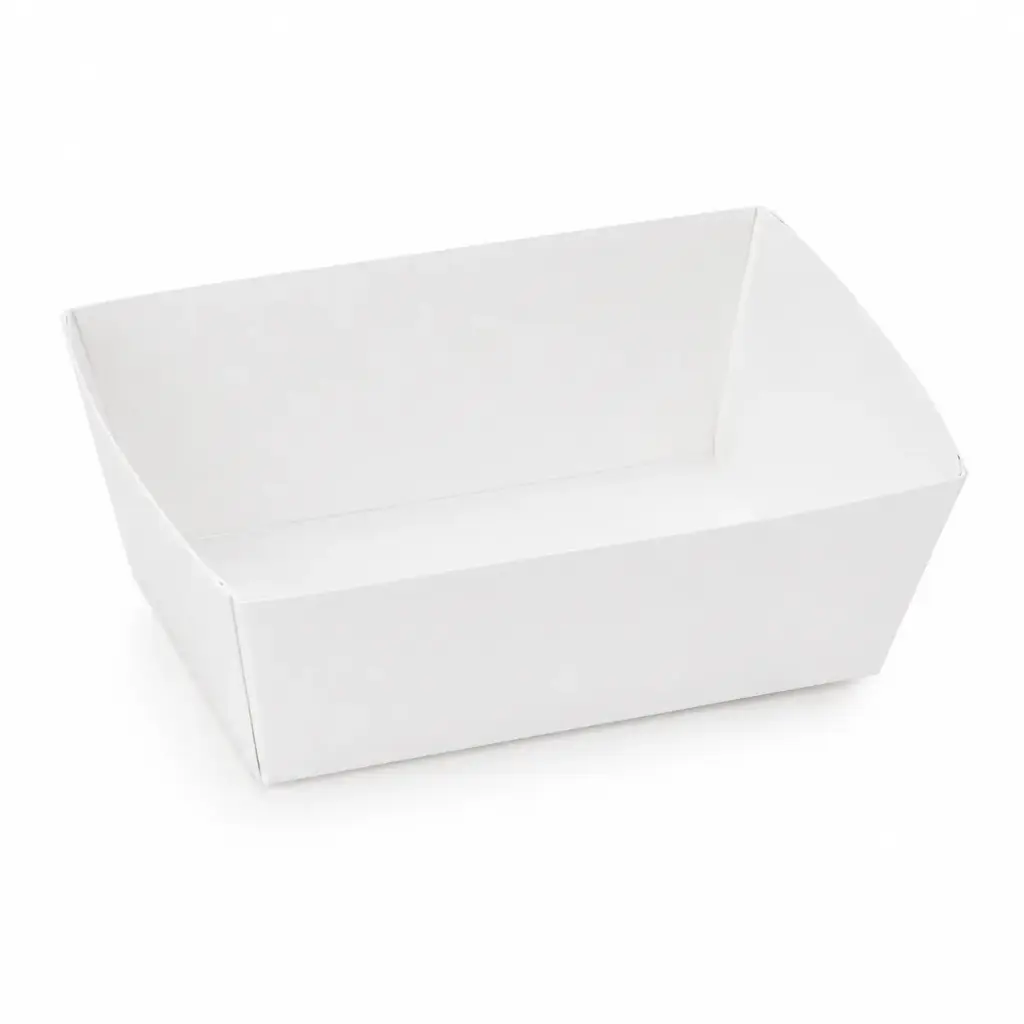 Barquettes à frites Carton Blanc  C85 – 120×70×45 mm – 250 pièces