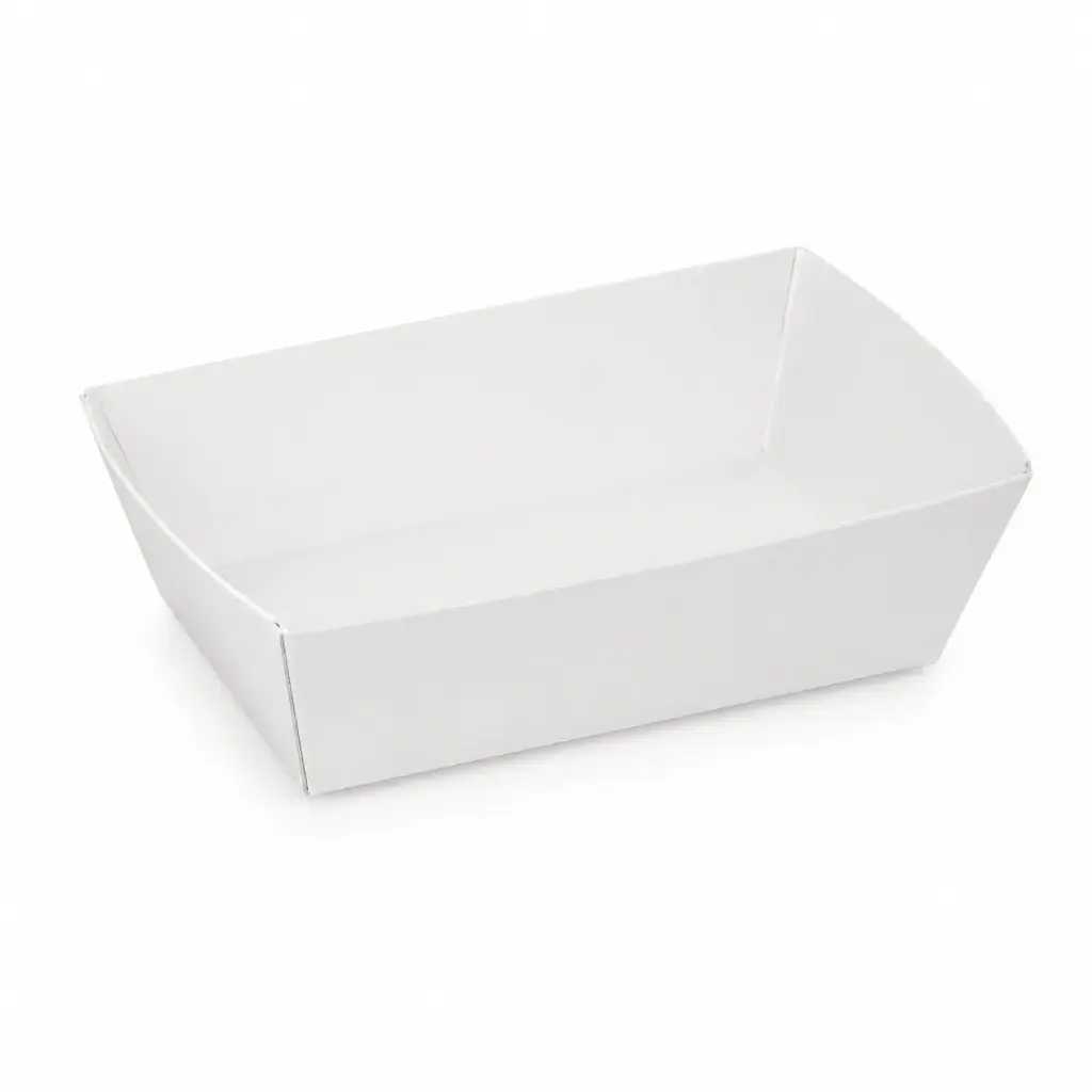 Ravier à frites carton blanc C75 – 100×70×38 mm – 250 pièces