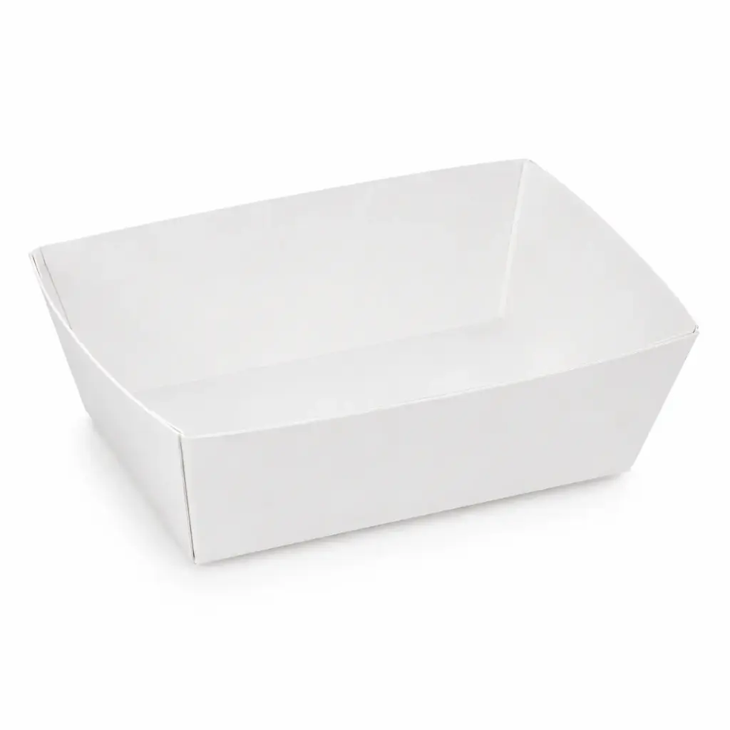 Ravier à frites carton blanc C90 – 135×70×45 mm – 250 pièces