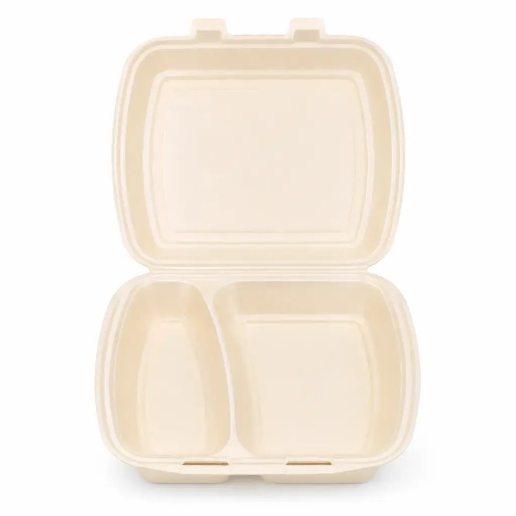 Menübox AP4 creme 2 Fächer XPS – 250 Stück