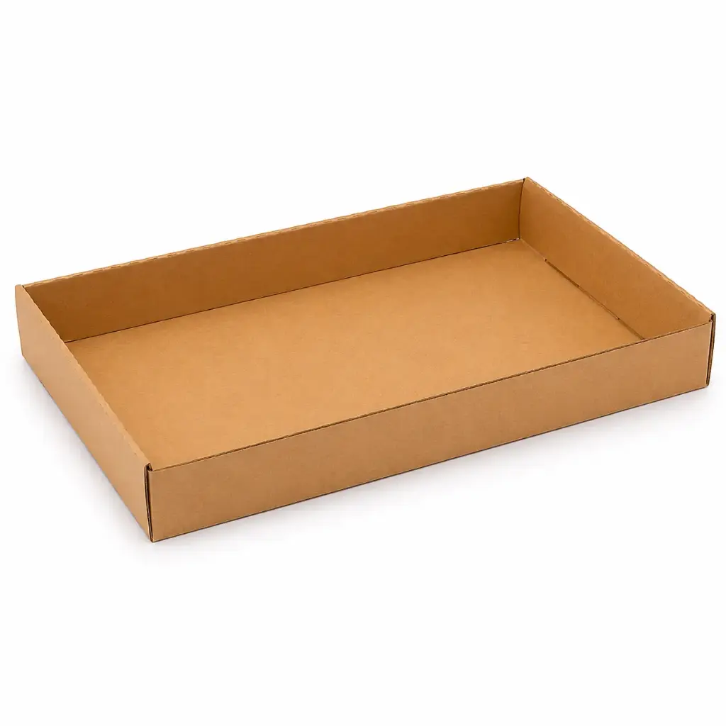 Kartontablett braun 40 × 25 × 7 cm – 50 Stück