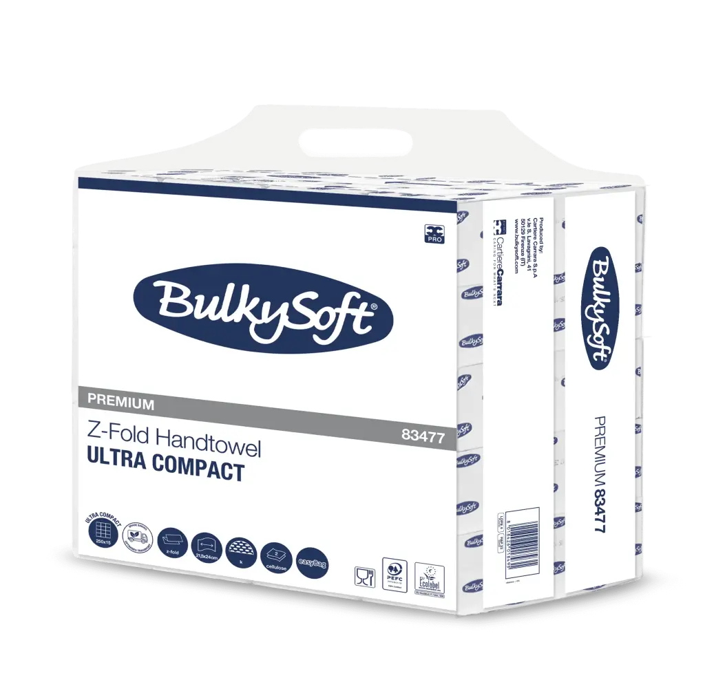 Essuie-Mains Zigzag Ultracompact BulkySoft Premium 21,5×24 cm 2 Plis 83477