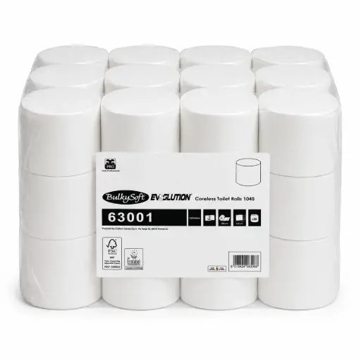 Coreless Toilet Paper BulkySoft 63001 Evolution 2-Ply 36 Rolls