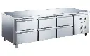 Gekoelde tafel inox positief 6 laden