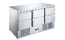 Gekoelde tafel inox positief 6 laden