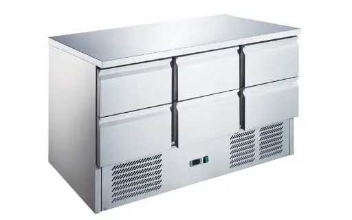 Table réfrigérée inox positive 6 tiroirs