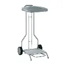 Tournus Mobiler Müllsackhalter mit Pedal-Deckel, für 100/130-Liter-Säcke, Abmessungen 450 x 535 mm Höhe 900 mm