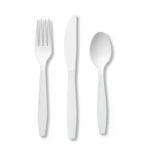 Cuillères blanches réutilisables PP 20x50pcs 