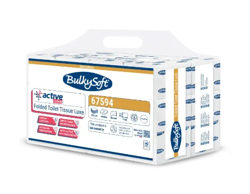 Gevouwen Toiletpapier BulkySoft Active Clean 2 Laags 250 Vel - 24 Pakken