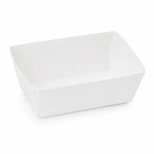 Barquettes à frites Carton Blanc  C85 – 120×70×45 mm – 250 pièces