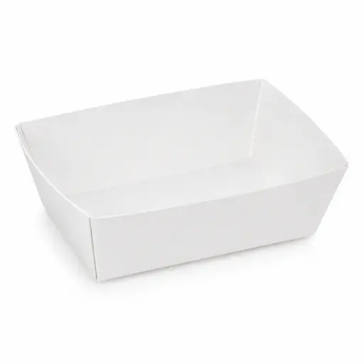 Barquettes à frites Carton Blanc C90 – 135×70×45 mm – 250 pièces